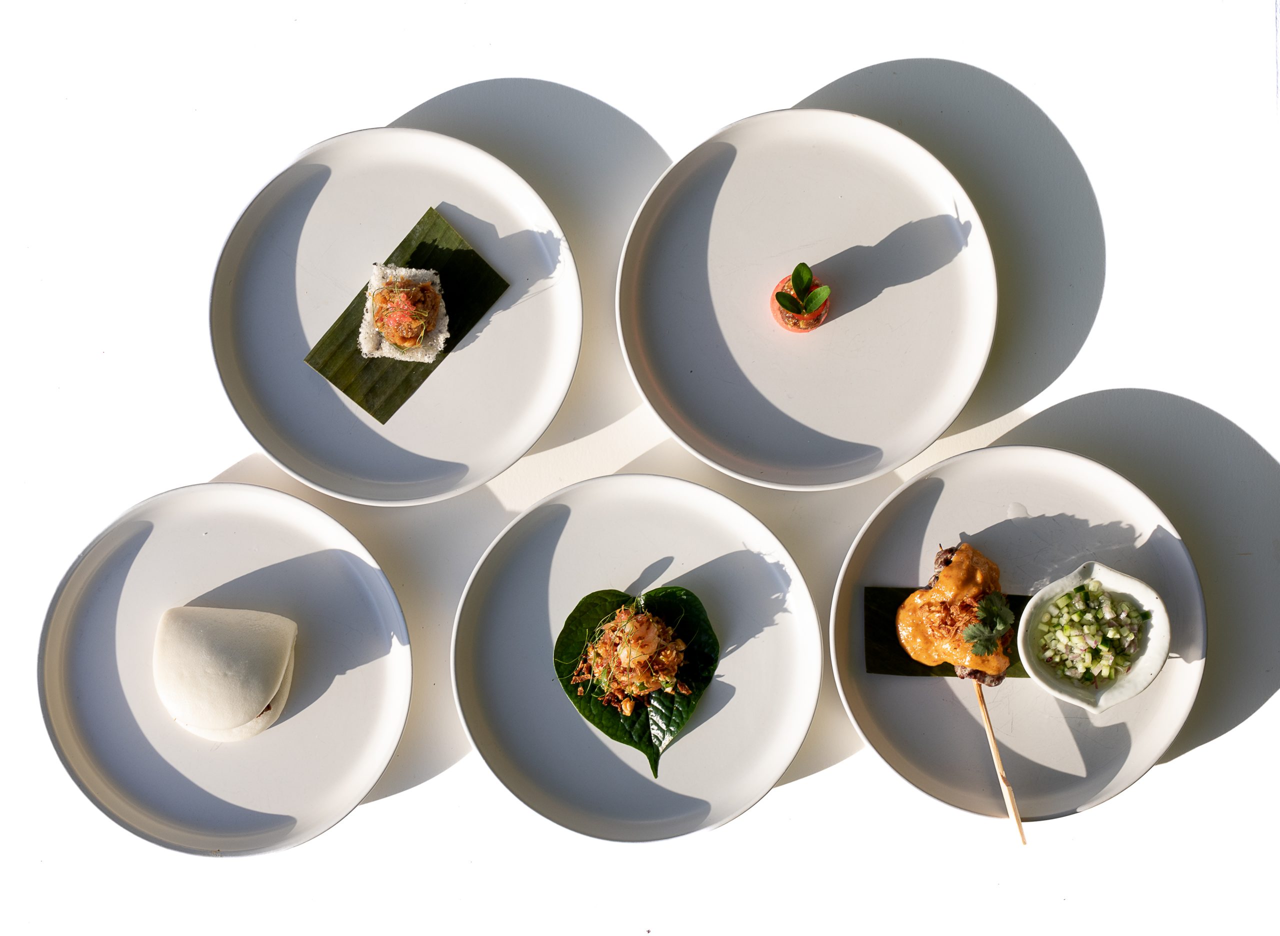 an array of different Tropical Thai dishes from jungle fowl in port douglas