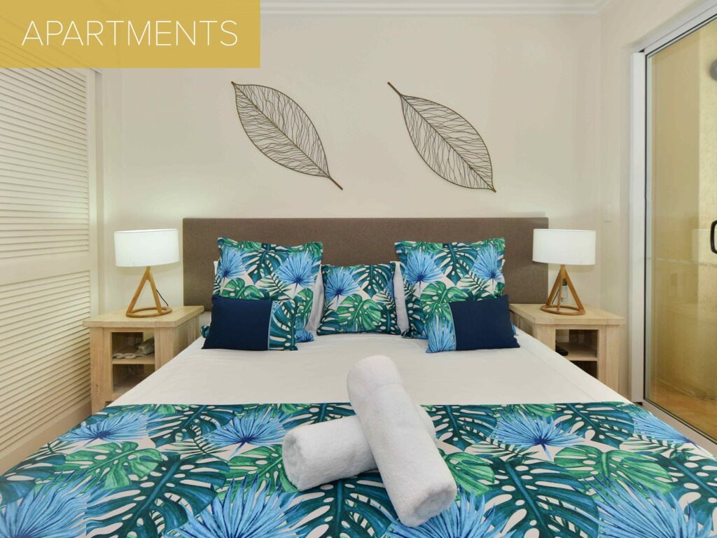 bedroom with tropical decor