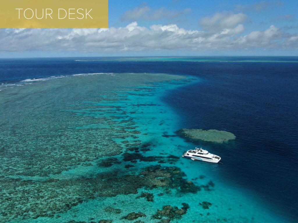 ariel photo of the great barrier reef